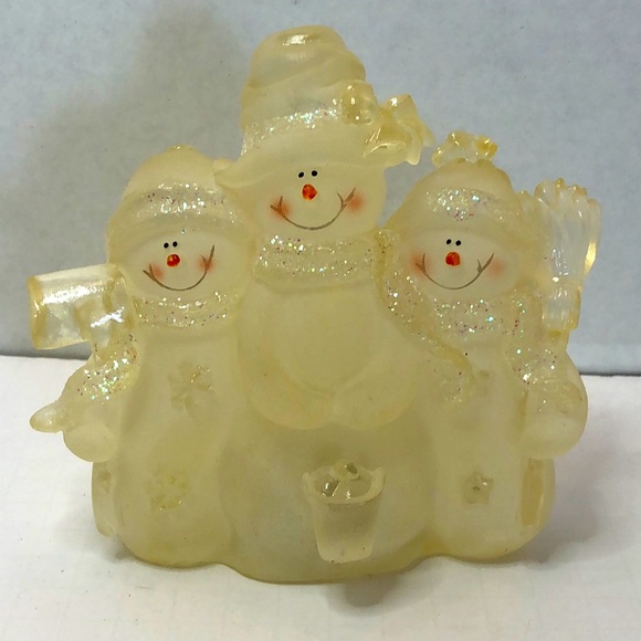 Frosted Glitter Snowmen Light Up Color Changing Winter Holiday Figure Decoration - Picture 1 of 7